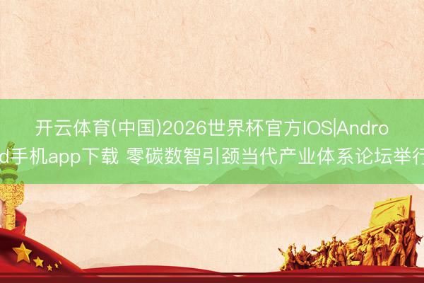 开云体育(中国)2026世界杯官方IOS|Android手机app下载 零碳数智引颈当代产业体系论坛举行