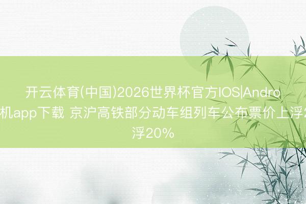 开云体育(中国)2026世界杯官方IOS|Android手机app下载 京沪高铁部分动车组列车公布票价上浮20%