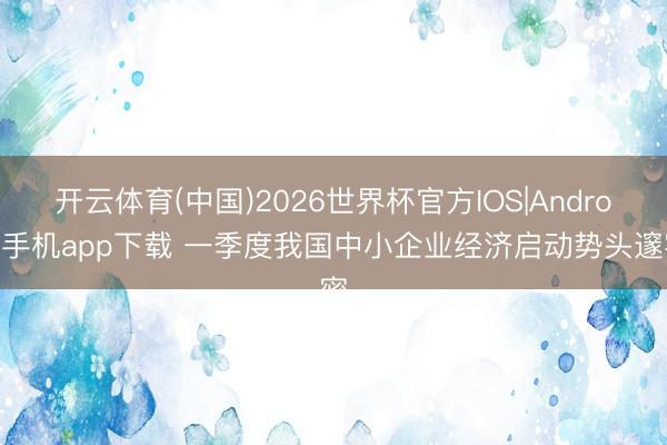 开云体育(中国)2026世界杯官方IOS|Android手机app下载 一季度我国中小企业经济启动势头邃密