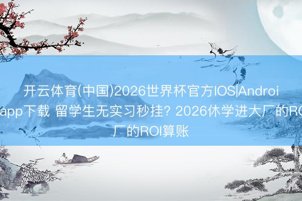 开云体育(中国)2026世界杯官方IOS|Android手机app下载 留学生无实习秒挂? 2026休学进大厂的ROI算账