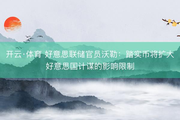 开云·体育 好意思联储官员沃勒:踏实币将扩大好意思国计谋的影响限制