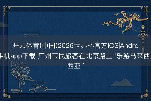 开云体育(中国)2026世界杯官方IOS|Android手机app下载 广州市民旅客在北京路上“乐游马来西亚”