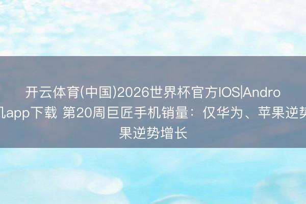 开云体育(中国)2026世界杯官方IOS|Android手机app下载 第20周巨匠手机销量:仅华为、苹果逆势增长